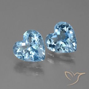 Gemas de Topacio Azul Suizo natural de 6.00 ct, Corazón, VVS