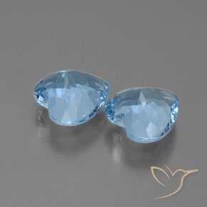 Gemas de Topacio Azul Suizo natural de 6.00 ct, Corazón, VVS