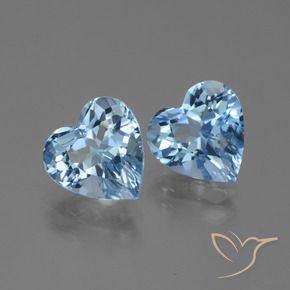 Gemas de Topacio Azul Suizo natural de 5.71 ct, Corazón, VVS