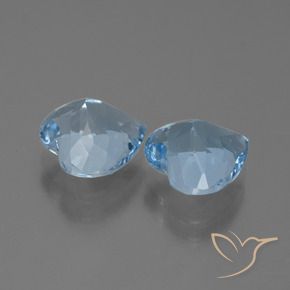 Gemas de Topacio Azul Suizo natural de 5.71 ct, Corazón, VVS