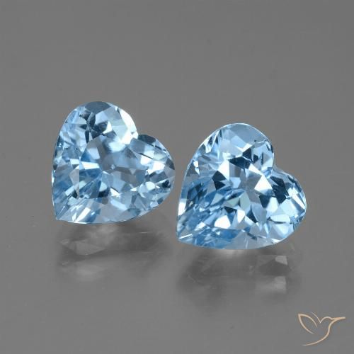 6.37ctw Natural Azul Cielo Topacio, Corazón, VVS-VS