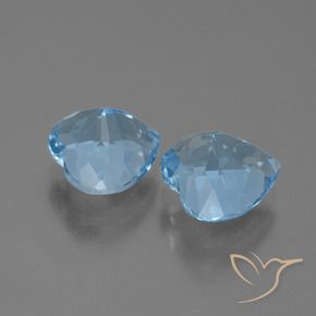 Gemas de Topacio Azul Cielo natural de 6.37 ct, Corazón, VVS-VS