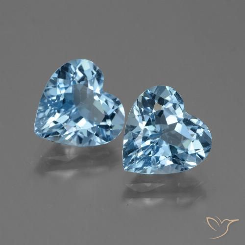 5.43ctw Natural Azul Suizo Topacio, Corazón, VVS-VS