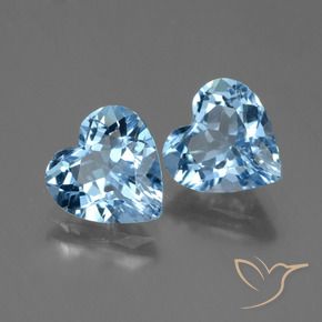 Gemas de Topacio Azul Suizo natural de 5.43 ct, Corazón, VVS-VS