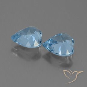 Gemas de Topacio Azul Suizo natural de 5.43 ct, Corazón, VVS-VS