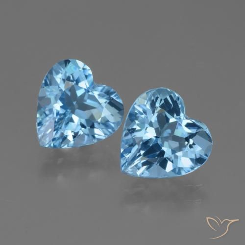 5.27ctw Natural Azul Suizo Topacio, Corazón, VVS-VS