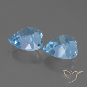 Gemas de Topacio Azul Cielo natural de 5.83 ct, Corazón, VVS