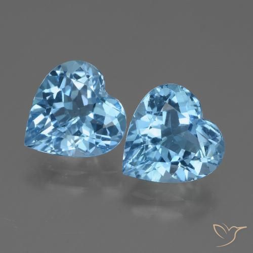 5.75ctw Natural Azul Cielo Topacio, Corazón, VVS