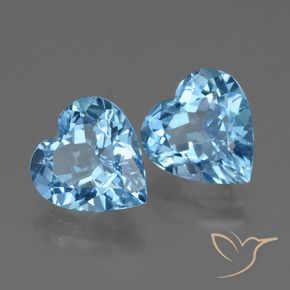 Gemas de Topacio Azul Cielo natural de 5.75 ct, Corazón, VVS