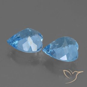 Gemas de Topacio Azul Cielo natural de 5.75 ct, Corazón, VVS