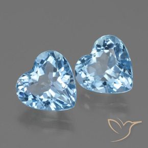 Gemas de Topacio Azul Cielo natural de 5.86 ct, Corazón, VVS