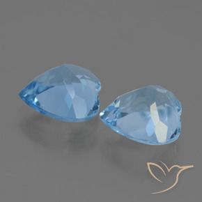 Gemas de Topacio Azul Cielo natural de 5.86 ct, Corazón, VVS