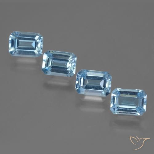 4.98ctw Natural Azul Suizo Topacio, corte esmeralda, VVS-VS