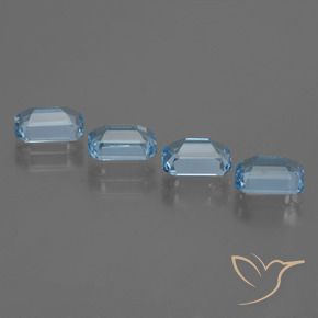 Gemas de Topacio Azul Suizo natural de 4.56 ct, Corte Octágono / Esmeralda, VVS-VS
