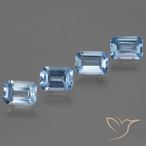 Gemas de Topacio Azul Suizo natural de 4.70 ct, Corte Octágono / Esmeralda, VVS-VS