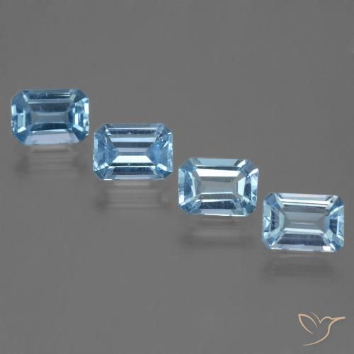 4.76ctw Natural Azul Cielo Topacio, corte esmeralda, VVS-VS