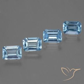Gemas de Topacio Azul Cielo natural de 4.76 ct, Corte Octágono / Esmeralda, VVS-VS