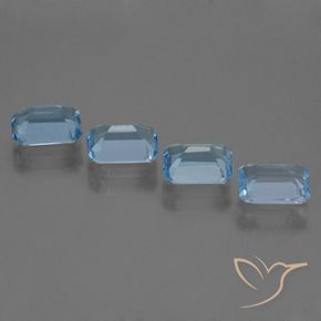 Gemas de Topacio Azul Cielo natural de 4.76 ct, Corte Octágono / Esmeralda, VVS-VS