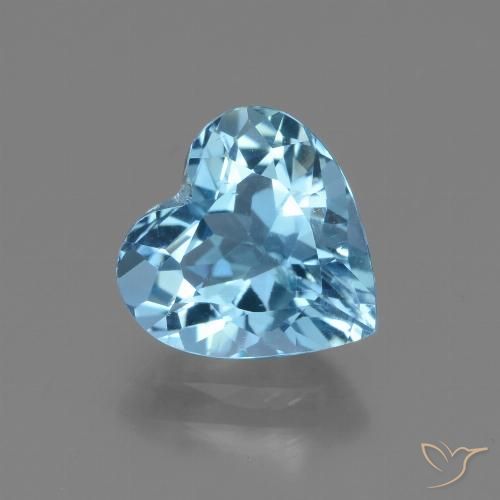 Topacio Azul Suizo natural de 2.94 ct, Forma de corazón, VVS