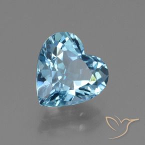 Topacio Azul Suizo natural de 2.94 ct, Forma de corazón, VVS