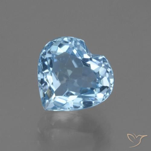 3.28ct Natural Azul Suizo Topacio, Corazón, VVS-VS
