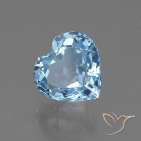 Topacio Azul Suizo natural de 3.28 ct, Corazón, VVS-VS