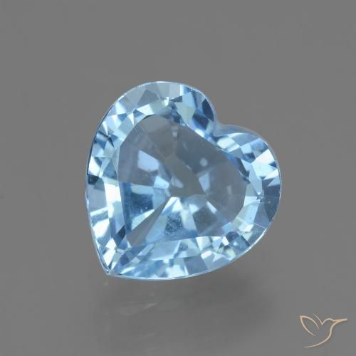 2.88ct Natural Azul Cielo Topacio, Corazón, VVS