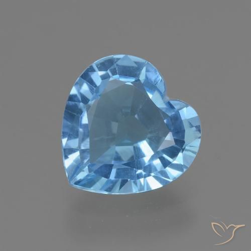2.63ct Natural Azul Suizo Topacio, Corazón, VVS