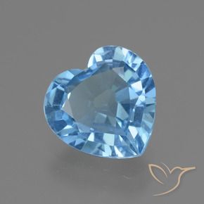 Topacio Azul Suizo natural de 2.63 ct, Corazón, VVS