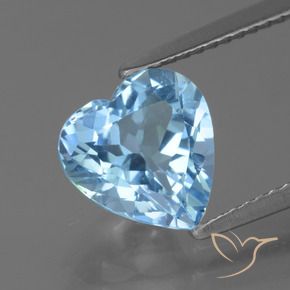Topacio Azul Suizo natural de 2.83 ct, Corazón, VS