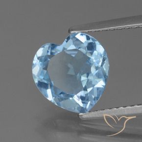 Topacio Azul Suizo natural de 2.70 ct, Corazón, VVS-VS