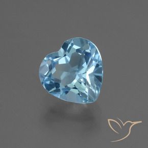 Topacio Azul Suizo natural de 3.14 ct, Corazón, VVS