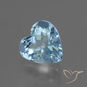Topacio Azul Cielo natural de 3.15 ct, Corazón, VVS-VS