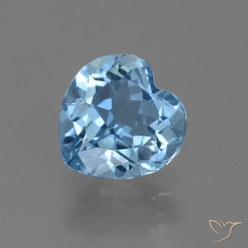 3.03ct Natural Azul Suizo Topacio, Corazón, VVS