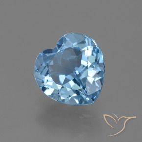 Topacio Azul Suizo natural de 3.03 ct, Corazón, VVS
