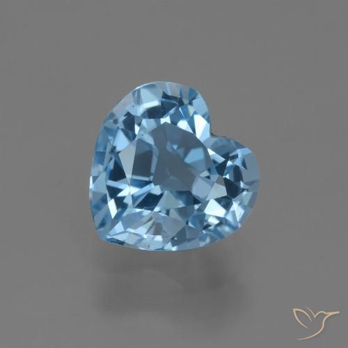 2.96ct Natural Azul Suizo Topacio, Corazón, VVS
