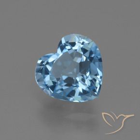 Topacio Azul Suizo natural de 2.96 ct, Corazón, VVS