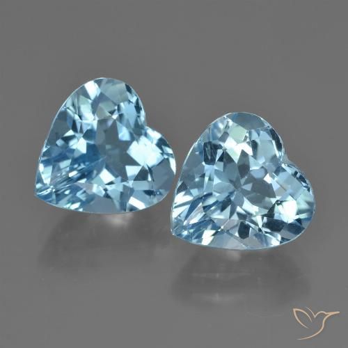 8.65ctw Natural Azul Suizo Topacio, Corazón, VVS-VS