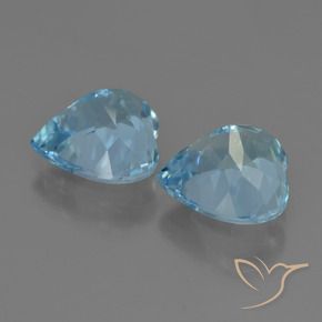 Gemas de Topacio Azul Suizo natural de 8.65 ct, Corazón, VVS-VS