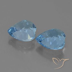 Gemas de Topacio Azul Cielo natural de 8.64 ct, Corazón, VS