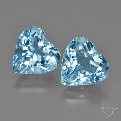 8.42ctw Natural Azul Suizo Topacio, Corazón, VVS