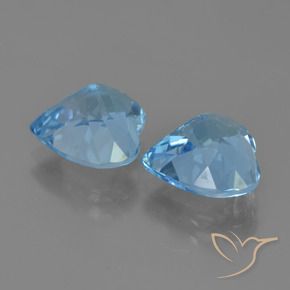 Gemas de Topacio Azul Suizo natural de 8.42 ct, Corazón, VVS