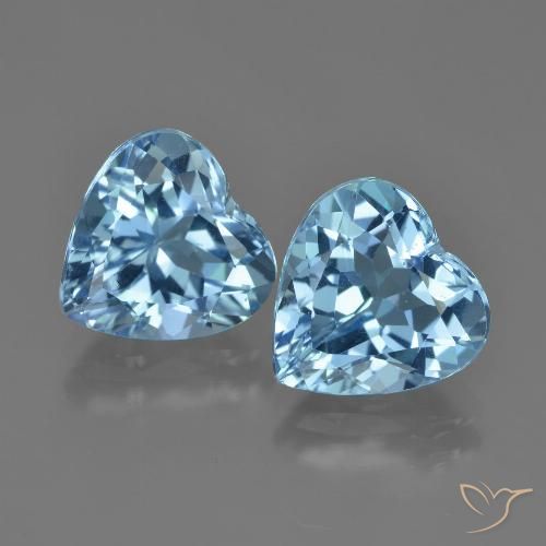 8.43ctw Natural Azul Suizo Topacio, Corazón, VVS-VS