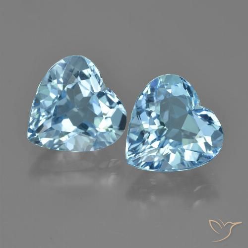 8.34ctw Natural Azul Suizo Topacio, Corazón, VVS-VS