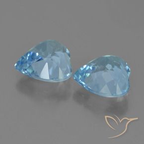 Gemas de Topacio Azul Suizo natural de 8.34 ct, Corazón, VVS-VS