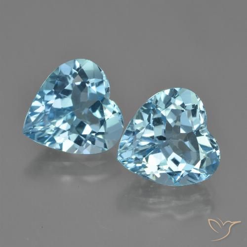 8.36ctw Natural Azul Suizo Topacio, Corazón, VVS-VS