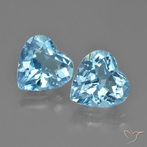 7.89ctw Natural Azul Suizo Topacio, Corazón, VVS