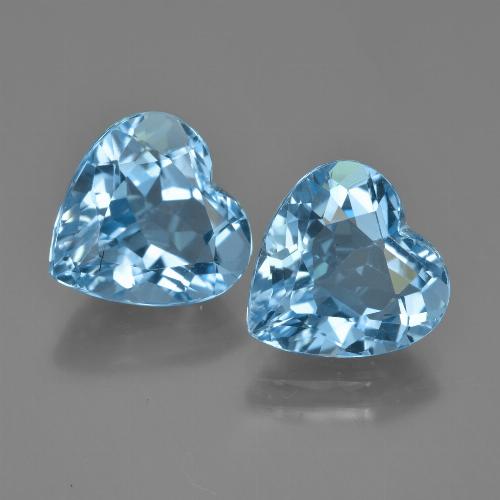Gemas de topacio azul natural de 8,08 ct, forma de corazón, VVS-VS