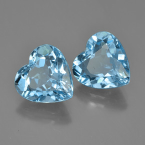Gemas de topacio azul natural de 8,08 ct, forma de corazón, VVS-VS
