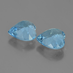 Gemas de topacio azul natural de 8,08 ct, forma de corazón, VVS-VS